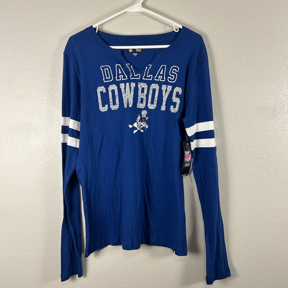 Dallas Cowboys‎ NFL Soft Cotton Long Sleeve Shirt Women’s Blue Gray Medium NWT